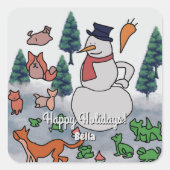 Personalisiertes Minimalistisches Abenteuer der Sc Quadratischer Aufkleber (Vorderseite)