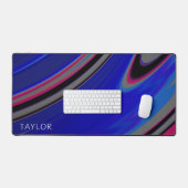 Personalisiertes Minimalistisches Abstraktes blaue Schreibtischunterlage (Tastatur & Maus)