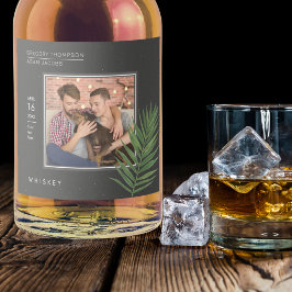 Personalisiertes Minimalistisches Black Tropical P Alkoholflaschenetikett