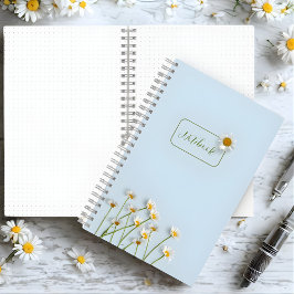 Personalisiertes minimalistisches Blumen-Notizbuch Notizblock
