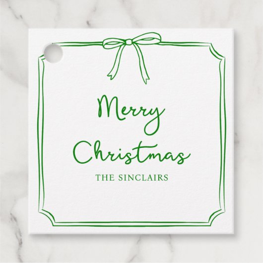 Personalisiertes Minimalistisches Bow Design Weihn Geschenkanhänger (Vorderseite)