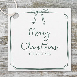 Personalisiertes Minimalistisches Bow Design Weihn Geschenkanhänger