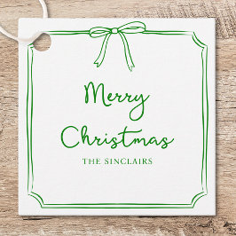 Personalisiertes Minimalistisches Bow Design Weihn Geschenkanhänger