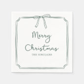 Personalisiertes Minimalistisches Bow Design Weihn Serviette (Vorderseite)