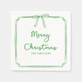 Personalisiertes Minimalistisches Bow Design Weihn Serviette (Vorderseite)