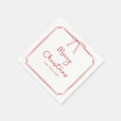 Personalisiertes Minimalistisches Bow Design Weihn Serviette (Ecke)