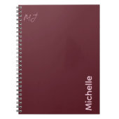Personalisiertes minimalistisches Burgund- und Ros Notizblock (Vorderseite)