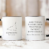 Personalisiertes Minimalistisches Capricorn Tasse