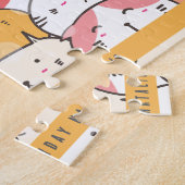 Personalisiertes Minimalistisches Cat Orange Puzzl Puzzle (Seite)