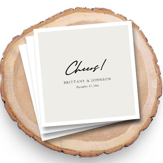 Personalisiertes Minimalistisches "Cheers"! Skript Serviette