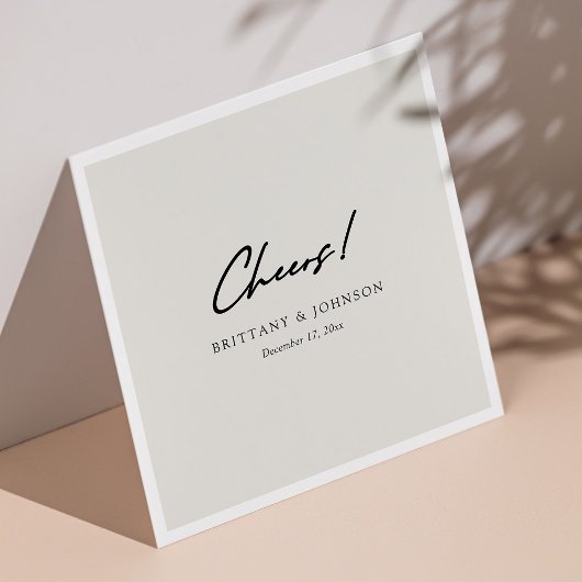 Personalisiertes Minimalistisches "Cheers"! Skript Serviette