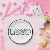 Personalisiertes Minimalistisches Design-Text-Logo Pappteller (Party)