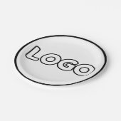 Personalisiertes Minimalistisches Design-Text-Logo Pappteller (Schrägansicht)