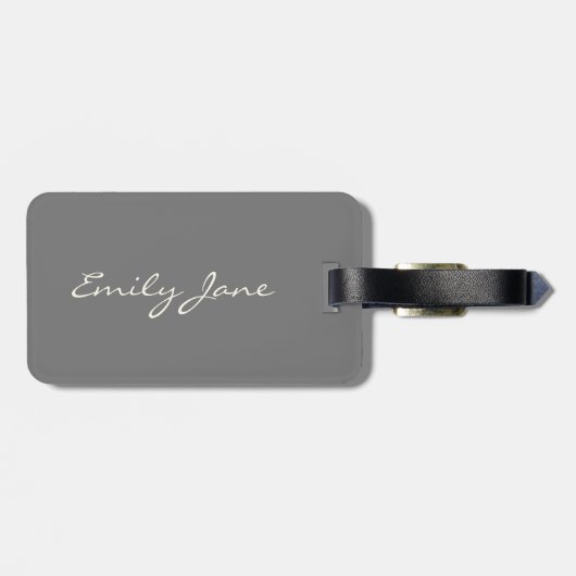 Personalisiertes Minimalistisches Elegantes Skript Gepäckanhänger (Rückseite horizontal)