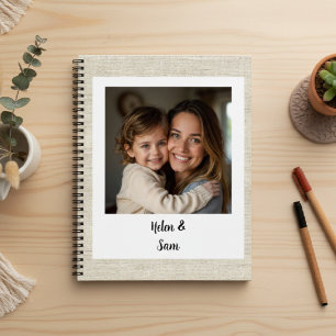 Personalisiertes minimalistisches Familienfoto-Fau Notizblock