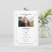 Personalisiertes Minimalistisches Foto Einladung (Stehend Vorderseite)