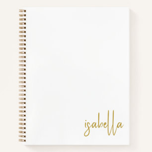 Personalisiertes minimalistisches goldenes Skriptn Notizblock