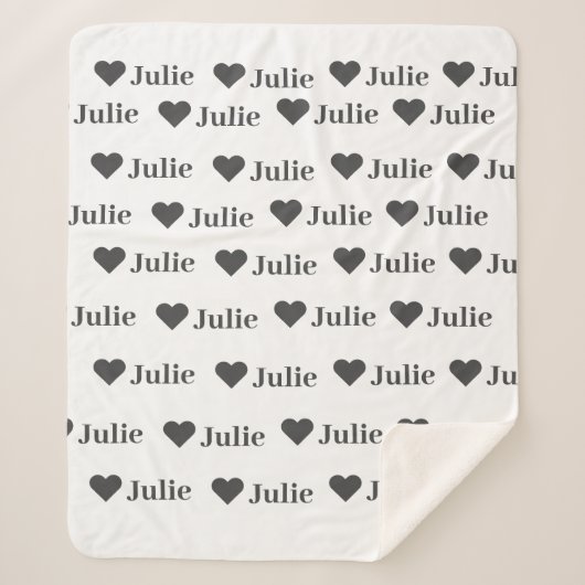 Personalisiertes Minimalistisches Herzblanket Sherpadecke (Vorderseite)