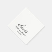 Personalisiertes Minimalistisches Hochzeitscocktai Serviette (Ecke)
