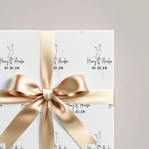 Personalisiertes minimalistisches Hochzeitspapier  Geschenkpapier