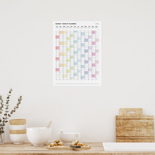 Personalisiertes Minimalistisches Jahresplaner Poster (Küche)
