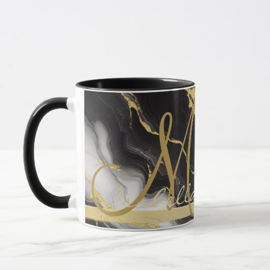 Personalisiertes Minimalistisches, modernes Schwar Tasse (Links)