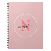 Personalisiertes Minimalistisches Pink SpiralNoteb Notizblock (Vorderseite)