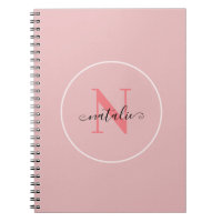 Personalisiertes Minimalistisches Pink SpiralNoteb