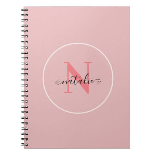 Personalisiertes Minimalistisches Pink SpiralNoteb Notizblock