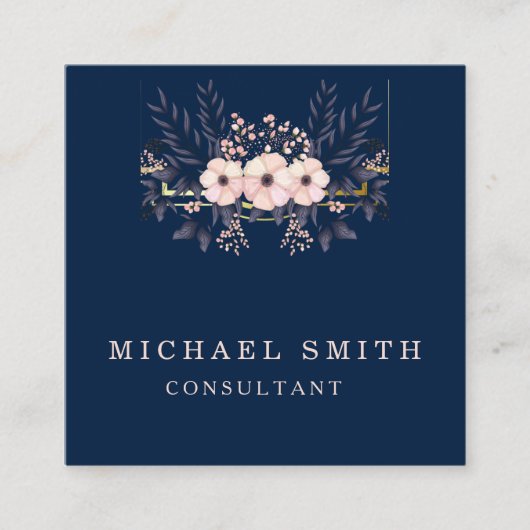 Personalisiertes Minimalistisches QR-Logo Quadratische Visitenkarte (Vorderseite)