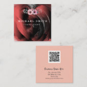 Personalisiertes Minimalistisches QR-Logo Quadratische Visitenkarte (Vorne/Hinten)
