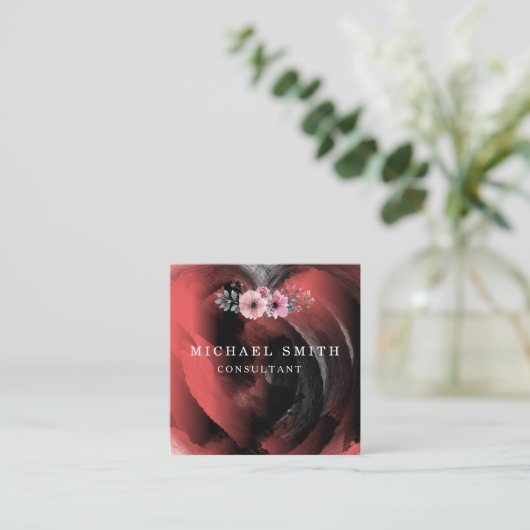 Personalisiertes Minimalistisches QR-Logo Quadratische Visitenkarte (Stehend Vorderseite)