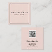 Personalisiertes Minimalistisches QR-Logo Quadratische Visitenkarte (Vorne/Hinten)