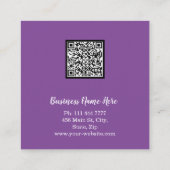 Personalisiertes Minimalistisches QR-Logo Quadratische Visitenkarte (Rückseite)