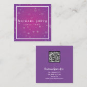 Personalisiertes Minimalistisches QR-Logo Quadratische Visitenkarte (Vorne/Hinten)