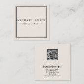 Personalisiertes Minimalistisches QR-Logo Quadratische Visitenkarte (Vorne/Hinten)