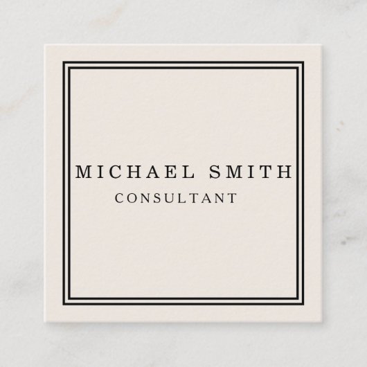 Personalisiertes Minimalistisches QR-Logo Quadratische Visitenkarte (Vorderseite)