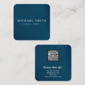Personalisiertes Minimalistisches QR-Logo Quadratische Visitenkarte (Vorne/Hinten)