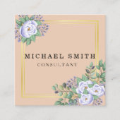 Personalisiertes Minimalistisches QR-Logo Quadratische Visitenkarte (Vorderseite)