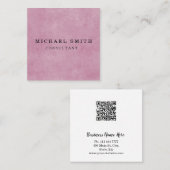 Personalisiertes Minimalistisches QR-Logo Quadratische Visitenkarte (Vorne/Hinten)