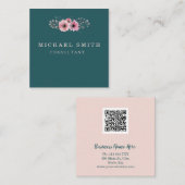 Personalisiertes Minimalistisches QR-Logo Quadratische Visitenkarte (Vorne/Hinten)