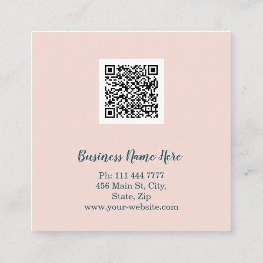 Personalisiertes Minimalistisches QR-Logo Quadratische Visitenkarte (Rückseite)