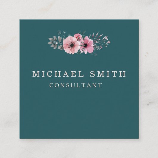 Personalisiertes Minimalistisches QR-Logo Quadratische Visitenkarte (Vorderseite)