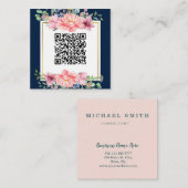 Personalisiertes Minimalistisches QR-Logo Quadratische Visitenkarte (Vorne/Hinten)