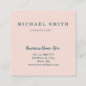 Personalisiertes Minimalistisches QR-Logo Quadratische Visitenkarte (Rückseite)