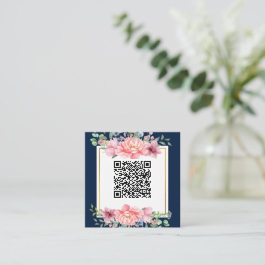 Personalisiertes Minimalistisches QR-Logo Quadratische Visitenkarte (Stehend Vorderseite)