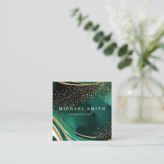 Personalisiertes Minimalistisches QR-Logo Quadratische Visitenkarte (Stehend Vorderseite)