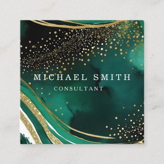 Personalisiertes Minimalistisches QR-Logo Quadratische Visitenkarte (Vorderseite)