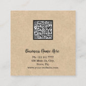 Personalisiertes Minimalistisches QR-Logo Quadratische Visitenkarte (Rückseite)