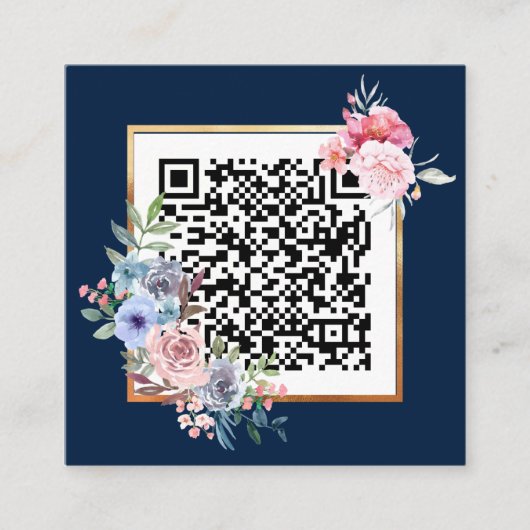 Personalisiertes Minimalistisches QR-Logo Quadratische Visitenkarte (Vorderseite)